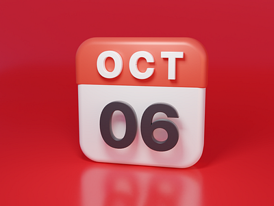 Calendar icon 3d blender design icon ui