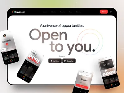 Payoneer Website Concept: Home Page bank banking clean design finance fintech money online pay payoneer swift transaction ui ux wallet web website