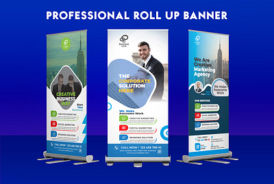 Professional Corporate Roll Up Banner Design backdrop banner billboard ad branding design graphic design illustration pop up retractable roll up trade show tradeshow tri fold