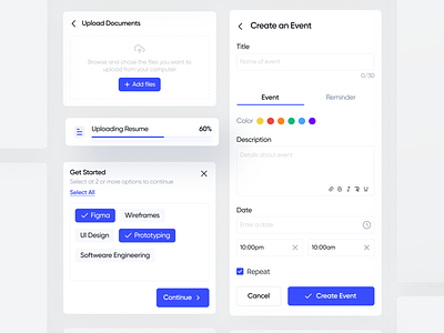 Project Dashboard element 2pixel clean create event create task dashboard date elements event form minimal multi select project reminder saber selection time title ui upload uploading