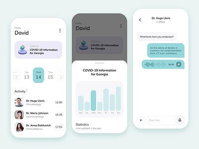 Mobile app for medical center 3d app app design calendar center chat clean covid design home medical medical center minimal ui ux