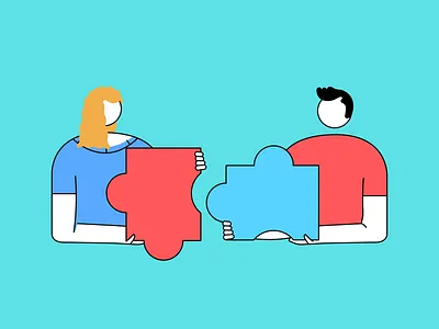 Teamwork character design graphic illustration problem puzzle slove solution team teamwork together ui vector work