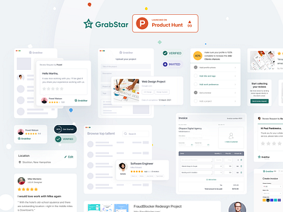 GrabStar Launched on Product Hunt freelancer grabstar product product hunt producthunt review review platform ui ux website