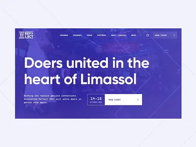 Reflect Festival design homepage interface landing page ui uidesign ux web website