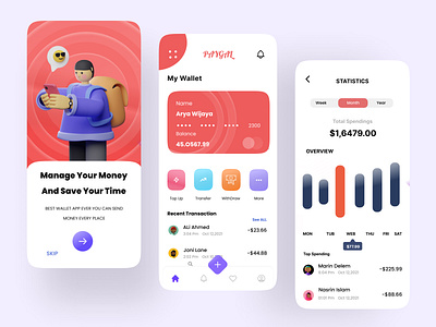 Wallet App-UiUX app app design banking banking app design finance finance app illustration ios mobile app design mobile banking money money transfer online banking ui ux wallet wallet app wallet ui walletapp