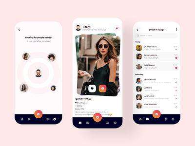 Dating App app app design chat clean design concept date dating dating app messenger profile tinder ui ux