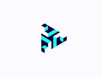 Geometric Logo Design - Tech, 3D, Isometric 3d logo arrow media brand branding colorful modern crypto blockchain protocol data saas design finance financial fintech geometric logo icon logo logodesign logodesigner logomark logotype music video play negative space symbol tech technology