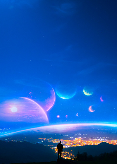 Planet Gazing design graphic design illustration manipulation photo