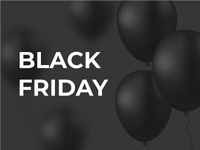 Balloons. Banner "Black Friday" 🖤 3d adobe illustrator art balloons banner black dark design drawing graphic design poster sales shopping vector