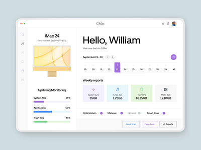 ClMac - Dashboard Design for Web Application animation clean dashboard dashboard design data data visualization minimal motion motion graphics ui ui interface ux web app web application web design