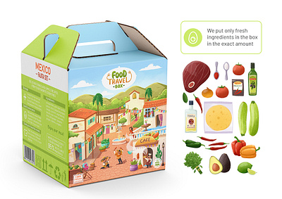 Illustratiton for cooking boxes delivery brand branding character design food graphic design illustration packadging design packaging streetfood