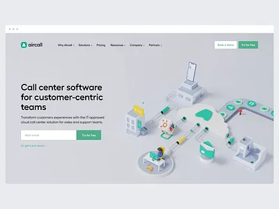 Aircall 3D asset! animation design motion ui uiux ux uxui