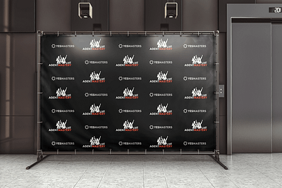 Event Backdrop AML Yesmasters backdrop banner billboard ad branding event banner graphic design pop up retractable roll up trade show tradeshow tri fold