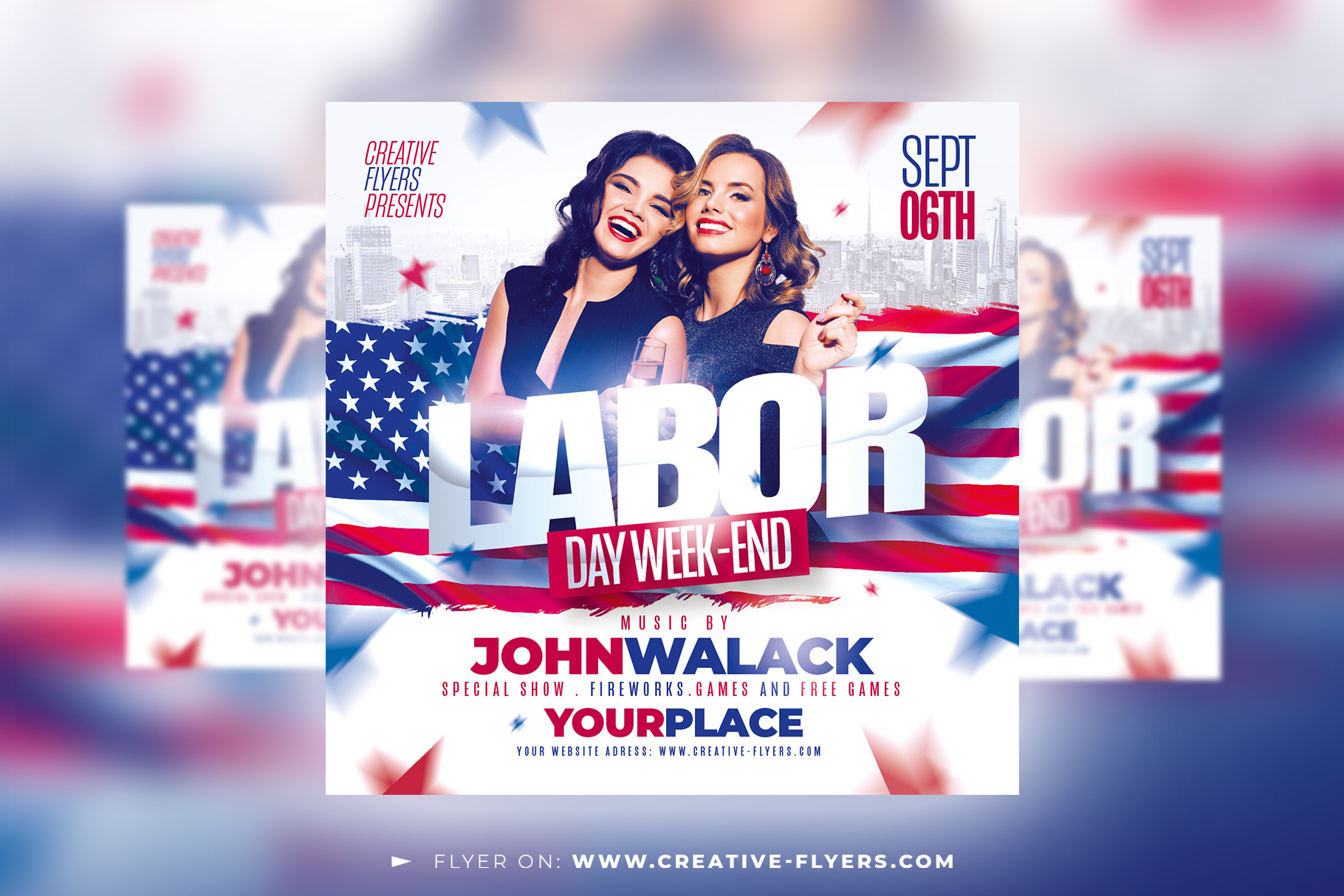 Labor Day Flyer Design (PSD) america creative design flyer templates graphic design labor day labor day flyer national day party flyer photoshop poster psd flyer united states flag usa