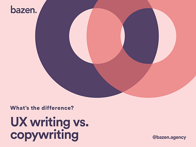 Design Tip - UX writing vs. copywriting bazen agency branding branding design copywriting daily tip design design process design tip design tips graphic design illustration ui ui daily ui design uiux ux ux daily ux writing