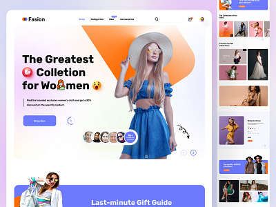 Fashion E-Commerce Website Design best best web design clothing website design e commerce ecommerce fashion home page home page design landing landing page logo modern style tranding ui user experience design user interface design web design website