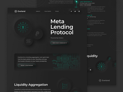 Everlend Landing Page crypto dark design redesign ui uiux ux web