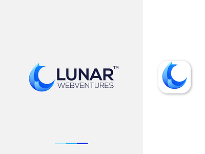 Lunar Webventures Logo brand identity branding crescent design design ideas gradient ideas inspiration logo logo mark logodesign lunar moon planet satellite star unique vector web webventures