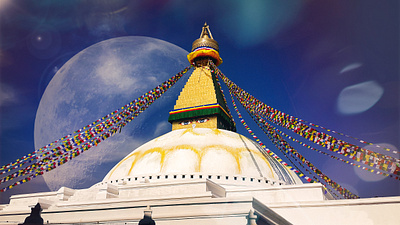 Bouddha&FullMoon! composite design graphic design photography