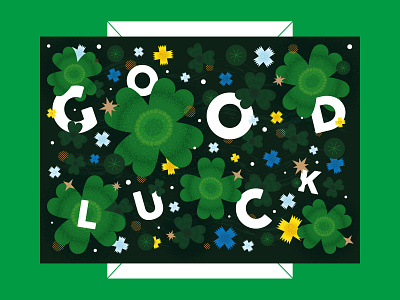 🍀 Good luck 🍀 colour design digital floral flower flowers green greeting card illustration illustrator luck shamrock type