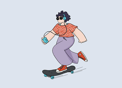 Sk8er girl colorpalette graphic design illustration procreate skate skateboard sketch