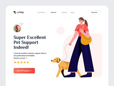 Pet Support Web Exploration agency branding design domestic landing pae graphic design header horong illustration illustrations landing page pet agency pet support recruiting support ui uiux ux web web design website