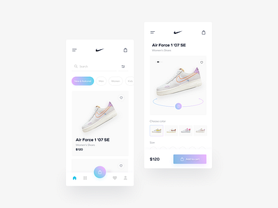 Nike shoes app app applicati0on design e commerce interface minimalistic mobile app modern nike nike shoes shoe shoes app simple ui