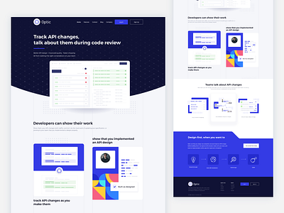 Optic website design blue colorful optic saas software technology ui web design