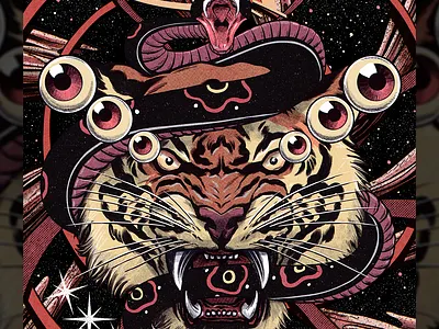 311 311 cosmos gig music psychedelic retro rock scifi snake space tiger trippy vintage vortex