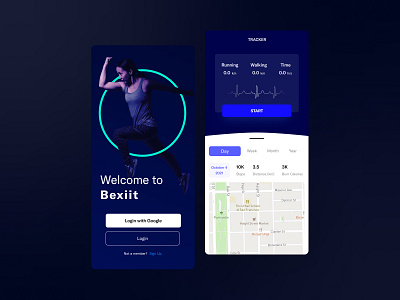 Bexiit - Running Tracker App app design health mobile running ui ux