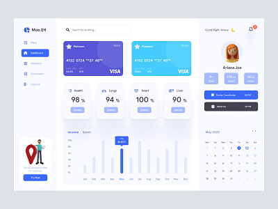 Health Dashboard admin admin panel admin theme admin ui analytics cards dahsboard dashboad dashboard dashbroad grid view interface light theme saas sidebar uiux user user dashboard user interface wallet