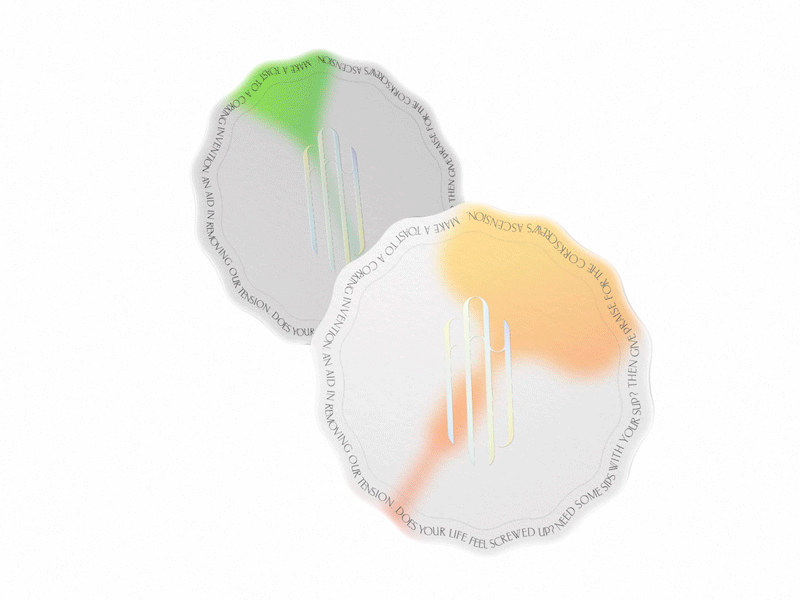 Le Fay 2d animation after affects animation brand agency bussines card c4d coaster design illustration iridescent logo morphing shapes vases wewantmore