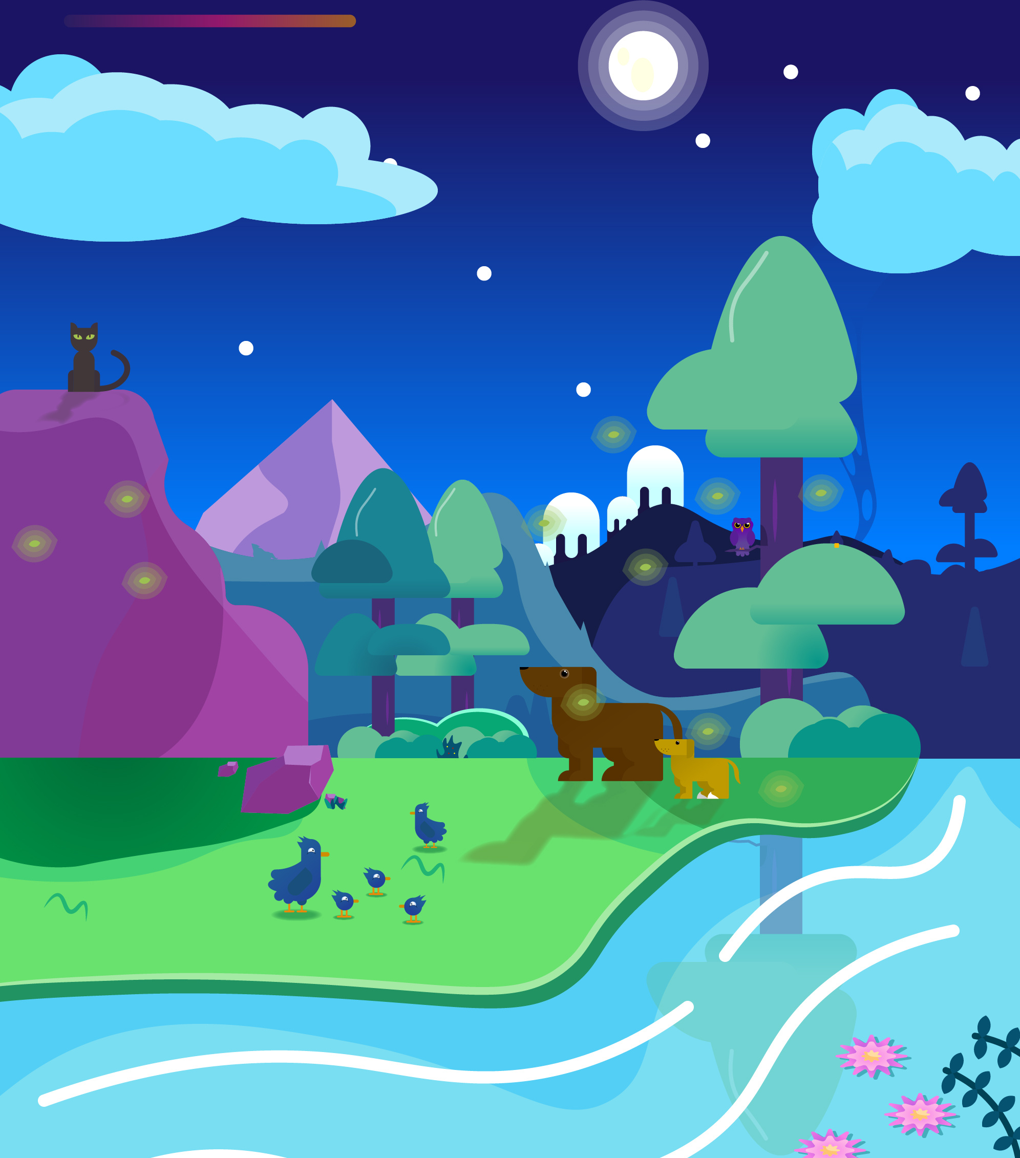 Luna and Raya Adventures adventure animal artist artwork branding cool design digital emotion fun graphic design illustration landscape logo minimal series story ux vector