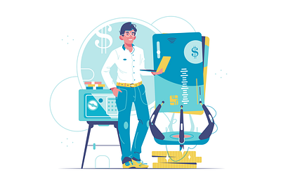 Bank cards background branding business cartoon design illustration logo person ui vector