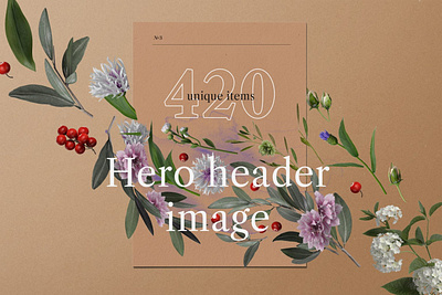 Floral Hero Header Image Mockup Top View stationery