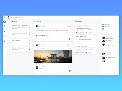 Dashboard dashboard events post todo ui web design white