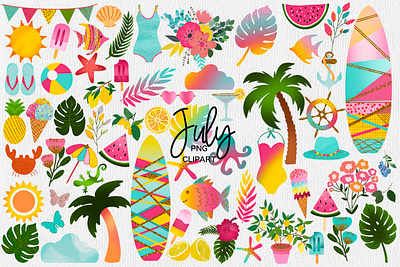 Summer Clipart swimsuit print and cut