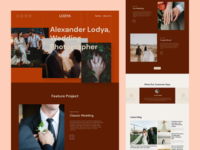 Lodya Photography Website agencies homepage landing landingpage model photo photographer photography ui design uiux web design website wedding