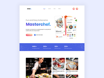 Chef & Food | Web landing Page | Product Page chef cooking cooking app design food app landing page landing page design ui ui design web app web design web page