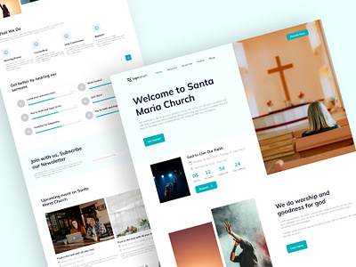 Church & Template Website christianity church community homepage landing landing page religion social ui deisgn uiux web design website