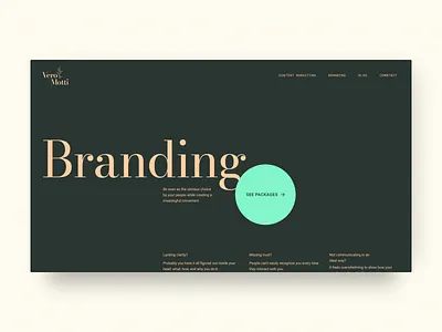Vero Motti Service Page Hero Section design hero herosection landing page minimal personal brand personal website typography ui web web design