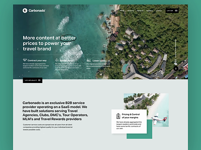 Carbonado Travel b2b design interface landing page saas travel ui ux web web design webflow