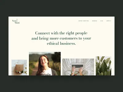 Vero Motti Website Hero Section hero hero section layout minimal personal brand personal website ui web web design website
