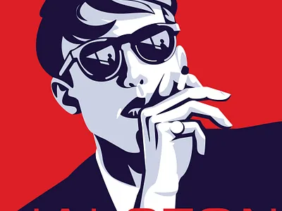 Halston branding celebrity character designer face fashion graphic graphic design halston illustration logo portrait poster sun glasses ui vector