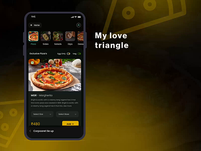 Onething Design | My Love Triangle Landing Page android app app design delivery app ios app mobile app mobile app design online ordering ordering app pizza delivery ui uidesign uiux ux ux design