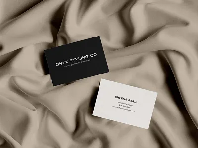 Onyx Styling Co. Custom Business Card Design branding business card business card design custom stylist design logo logo design luxurious luxury brand design minimal brand design modern brand design modern logo design personal stylist san serif style stylist typography vector wardrobe wardrobe curation