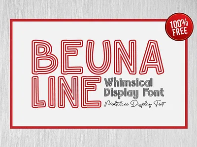 Beuna Line Display Font Free 100% branding design font free free font free resources handriwting font hanwritten illustration logo ui ux vector