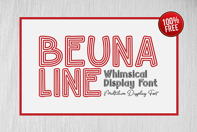 Beuna Line Display Font Free 100% branding design font free free font free resources handriwting font hanwritten illustration logo ui ux vector