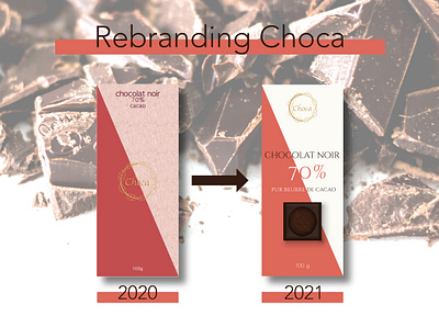 Rebranding Choca - 70% brand branding chocolat chocolate chocolate packaging chocolate square cocoa design design graphique designer graphique designer portfolio emballage food food packaging graphic design graphic designer logo package design packaging design rebrand