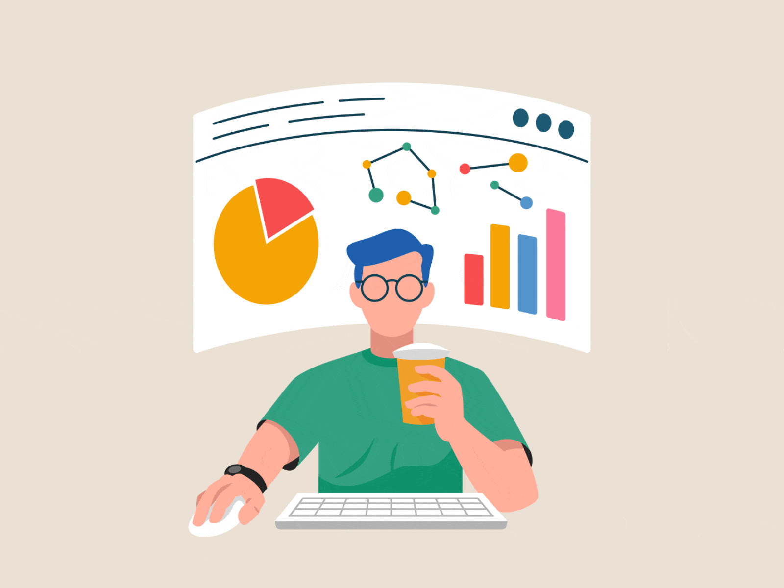 Work flow animation character design diagrams gif glasses illustration motion graphics work workflow
